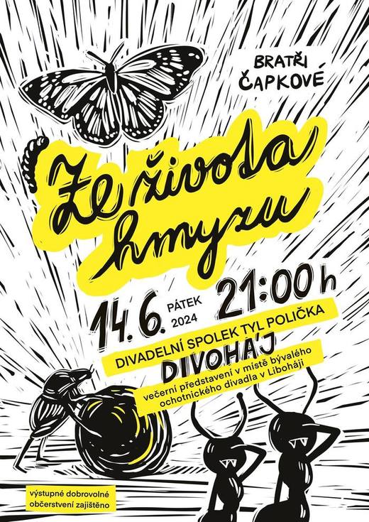 Plakát představení Ze života hmyzu v Liboháji